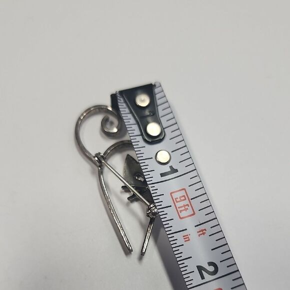 Vintage Danecraft 925 Sterling Silver Mid-Century Modern Cat Pin - Picture 2 of 5